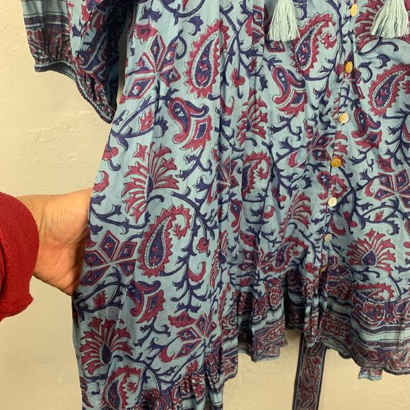 Cleobella Blue Paisley Mini Dress - Picture 5 of 11